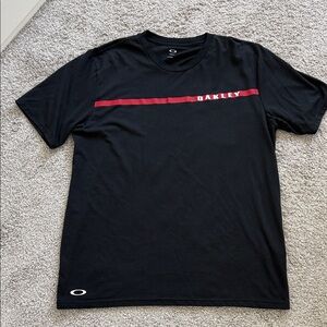 Oakley Black Tee with Red Stripe